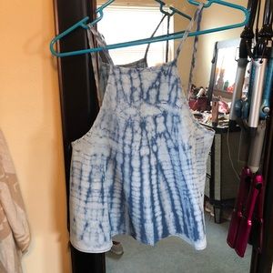 High neck tie dye tank top